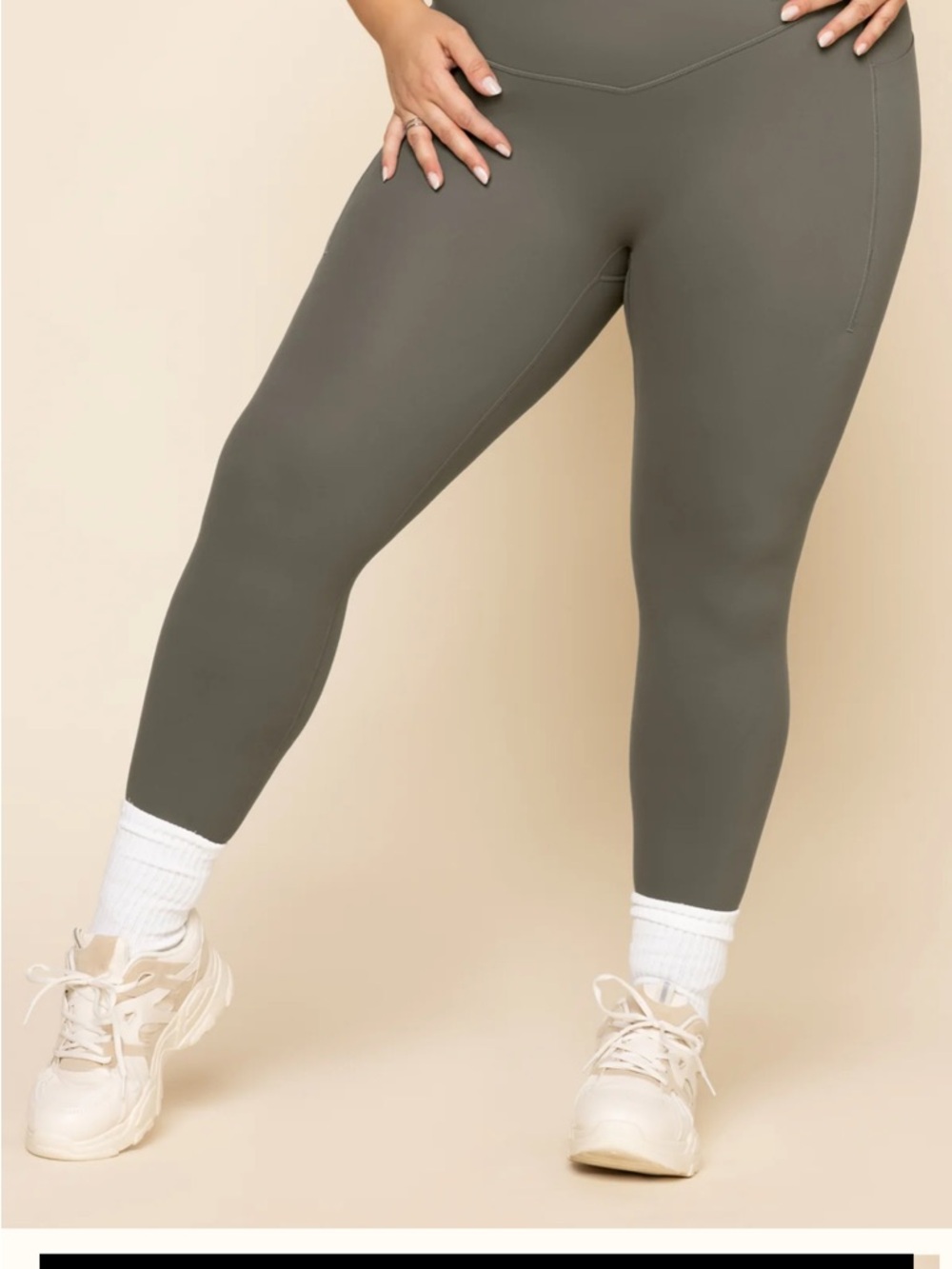 POPFLEX High-Waist Olive Green Active Leggings